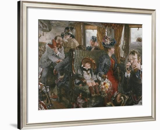 On the Train, Observed from Life, 1892-Adolf Von Menzel-Framed Giclee Print