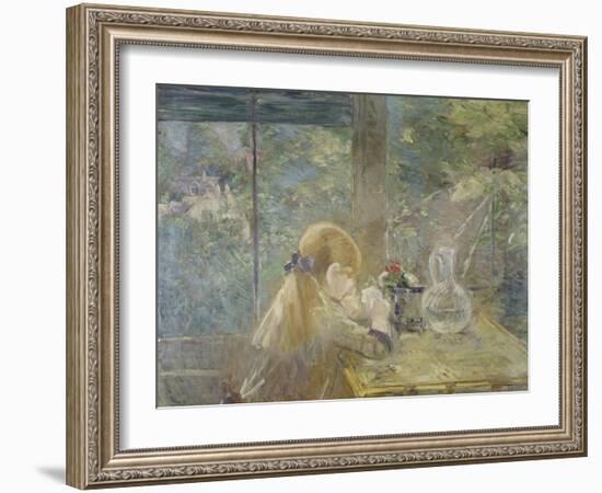 On the Veranda, 1884-Berthe Morisot-Framed Giclee Print