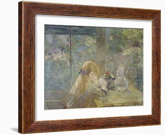 On the Veranda, 1884-Berthe Morisot-Framed Giclee Print