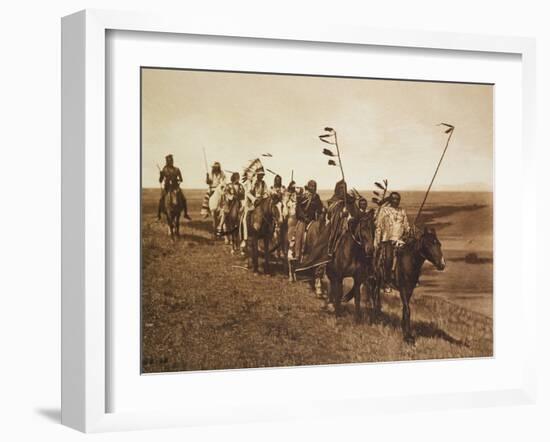 On the War Path - Atsina, 1908-Edward Sheriff Curtis-Framed Giclee Print