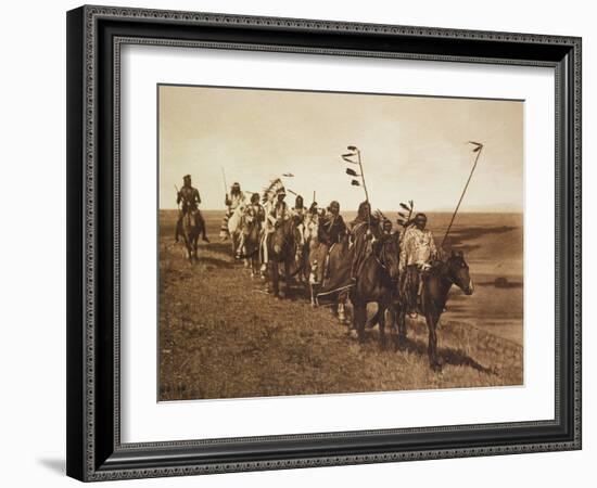 On the War Path - Atsina, 1908-Edward Sheriff Curtis-Framed Giclee Print