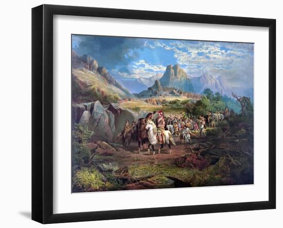 On the War Path, Pub. 1871 (Colour Litho)-John Mix Stanley-Framed Giclee Print