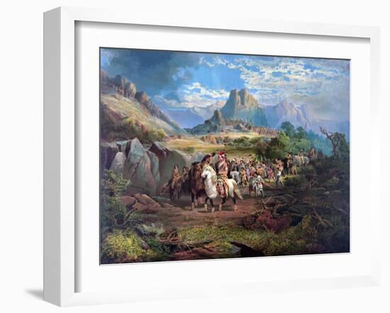 On the War Path, Pub. 1871 (Colour Litho)-John Mix Stanley-Framed Giclee Print