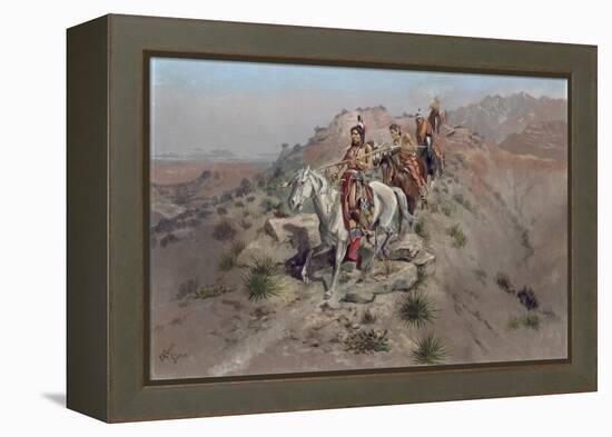 On the Warpath, 1895-Charles Marion Russell-Framed Premier Image Canvas