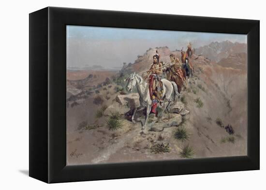 On the Warpath, 1895-Charles Marion Russell-Framed Premier Image Canvas