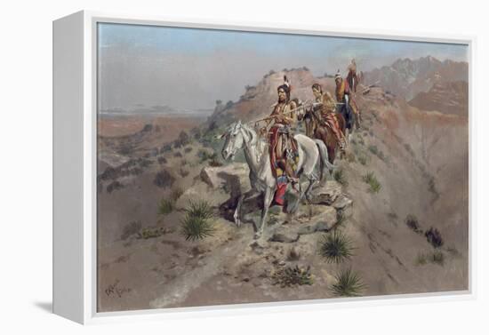 On the Warpath, 1895-Charles Marion Russell-Framed Premier Image Canvas