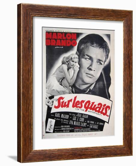 On the Waterfront, French Movie Poster, 1954-null-Framed Art Print