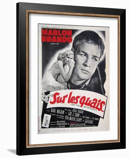 On the Waterfront, French Movie Poster, 1954-null-Framed Art Print