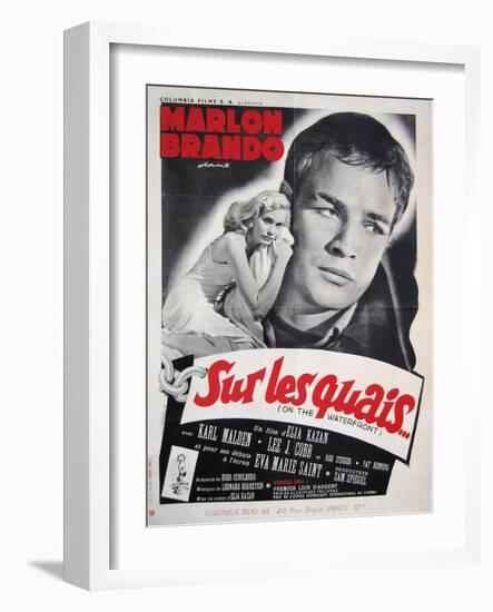 On the Waterfront, French Movie Poster, 1954-null-Framed Art Print