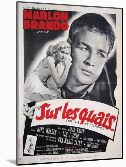 On the Waterfront, French Movie Poster, 1954-null-Mounted Art Print