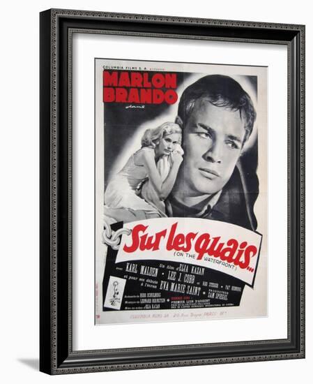 On the Waterfront, French Movie Poster, 1954-null-Framed Art Print