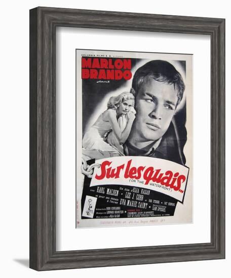 On the Waterfront, French Movie Poster, 1954-null-Framed Art Print