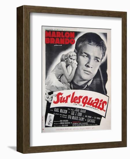 On the Waterfront, French Movie Poster, 1954-null-Framed Art Print