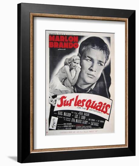 On the Waterfront, French Movie Poster, 1954-null-Framed Art Print