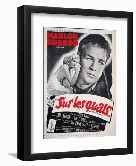 On the Waterfront, French Movie Poster, 1954-null-Framed Art Print