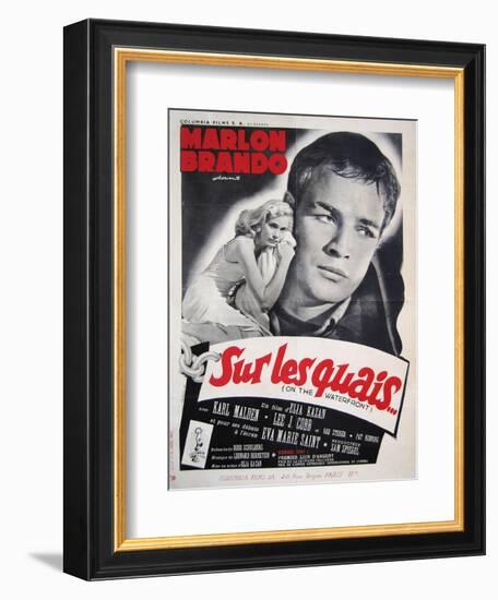 On the Waterfront, French Movie Poster, 1954-null-Framed Art Print