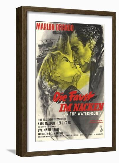 On the Waterfront, German Movie Poster, 1954-null-Framed Premium Giclee Print
