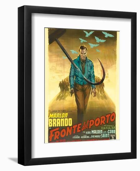 On the Waterfront, Italian Movie Poster, 1954-null-Framed Premium Giclee Print