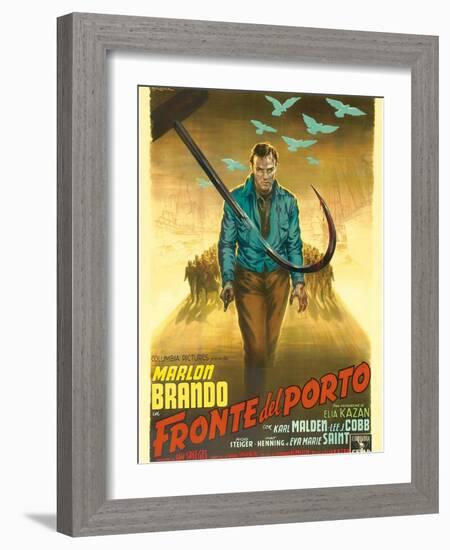 On the Waterfront, Italian Movie Poster, 1954-null-Framed Art Print