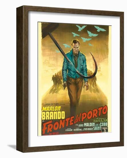 On the Waterfront, Italian Movie Poster, 1954-null-Framed Art Print