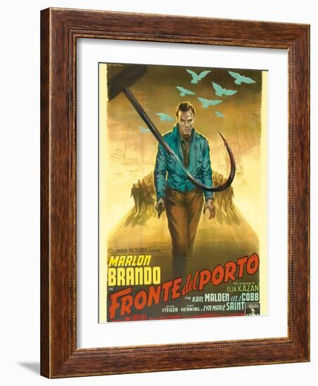 On the Waterfront, Italian Movie Poster, 1954-null-Framed Art Print