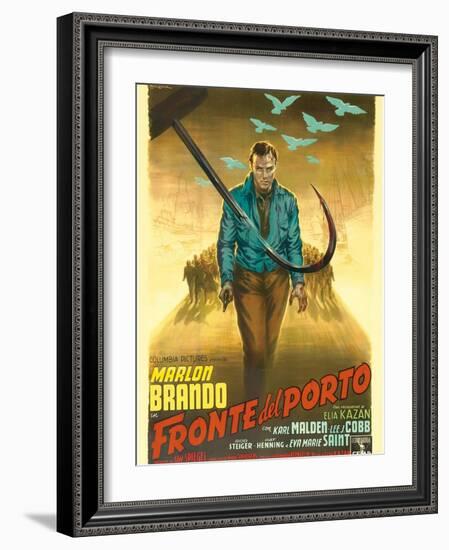 On the Waterfront, Italian Movie Poster, 1954-null-Framed Art Print