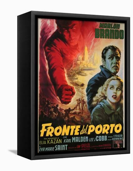 On the Waterfront, Italian Movie Poster, 1954-null-Framed Stretched Canvas
