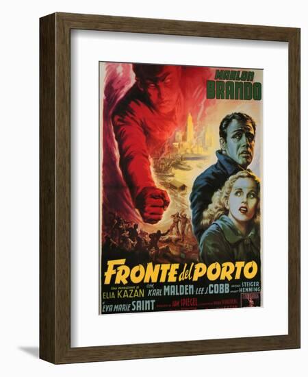 On the Waterfront, Italian Movie Poster, 1954-null-Framed Art Print