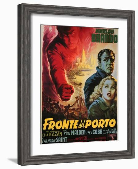 On the Waterfront, Italian Movie Poster, 1954-null-Framed Art Print