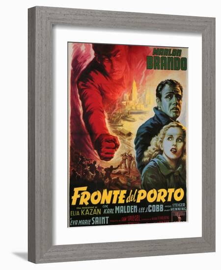 On the Waterfront, Italian Movie Poster, 1954-null-Framed Art Print