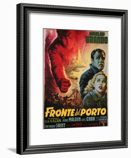 On the Waterfront, Italian Movie Poster, 1954-null-Framed Art Print