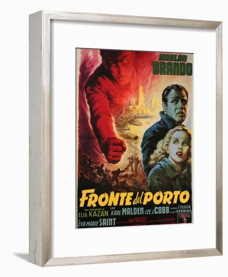 On the Waterfront, Italian Movie Poster, 1954-null-Framed Art Print