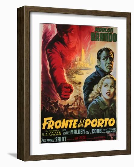 On the Waterfront, Italian Movie Poster, 1954-null-Framed Art Print