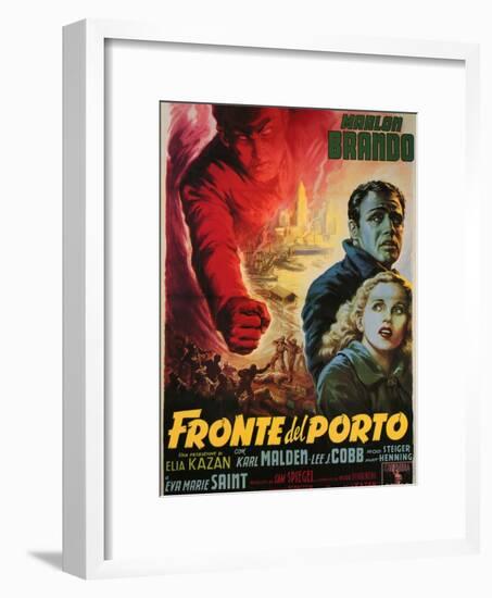 On the Waterfront, Italian Movie Poster, 1954-null-Framed Art Print