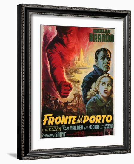 On the Waterfront, Italian Movie Poster, 1954-null-Framed Art Print