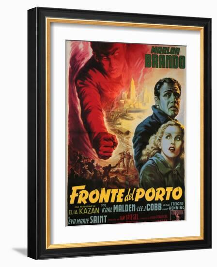 On the Waterfront, Italian Movie Poster, 1954-null-Framed Art Print