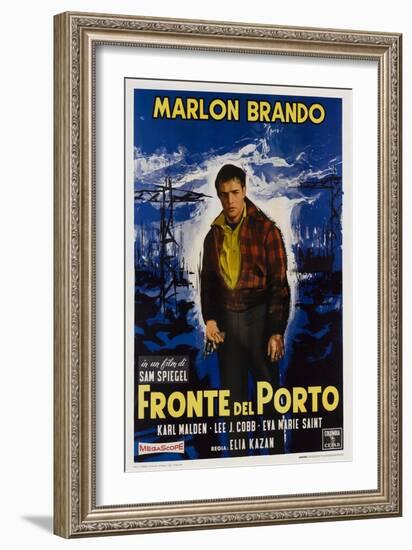 On the Waterfront, Italian Movie Poster, 1954-null-Framed Art Print