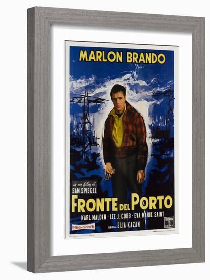 On the Waterfront, Italian Movie Poster, 1954-null-Framed Art Print