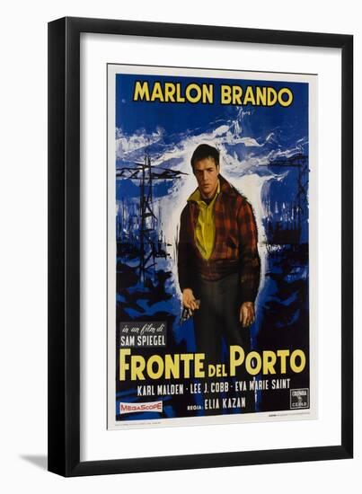 On the Waterfront, Italian Movie Poster, 1954-null-Framed Art Print