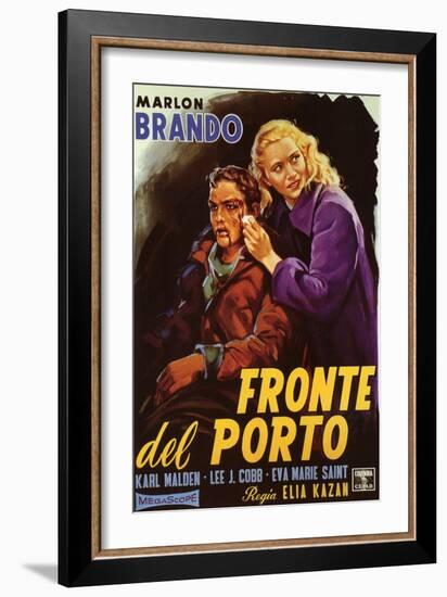 On the Waterfront, Italian Movie Poster, 1954-null-Framed Art Print