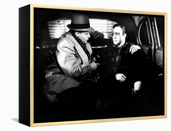 On The Waterfront, Rod Steiger, Marlon Brando, 1954-null-Framed Stretched Canvas