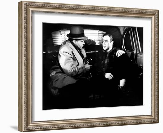 On The Waterfront, Rod Steiger, Marlon Brando, 1954-null-Framed Photo