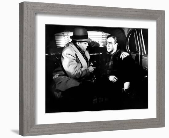 On The Waterfront, Rod Steiger, Marlon Brando, 1954-null-Framed Photo