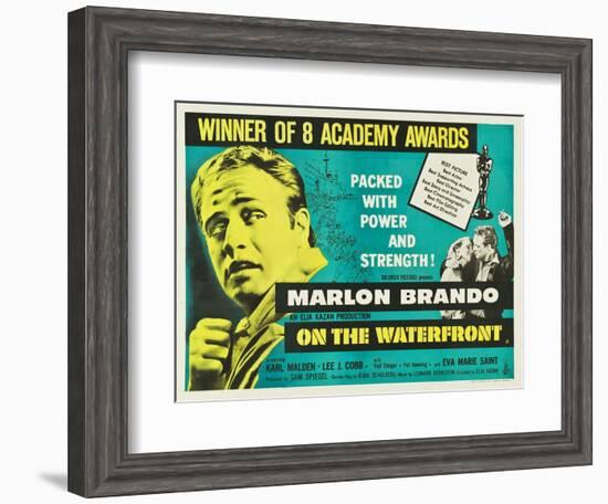 On the Waterfront, UK Movie Poster, 1954-null-Framed Art Print