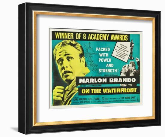 On the Waterfront, UK Movie Poster, 1954-null-Framed Art Print