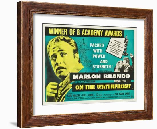 On the Waterfront, UK Movie Poster, 1954-null-Framed Art Print