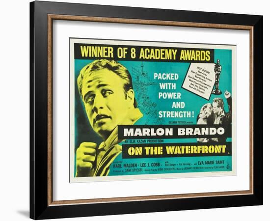 On the Waterfront, UK Movie Poster, 1954-null-Framed Art Print