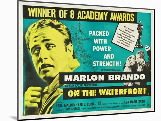 On the Waterfront, UK Movie Poster, 1954-null-Mounted Art Print