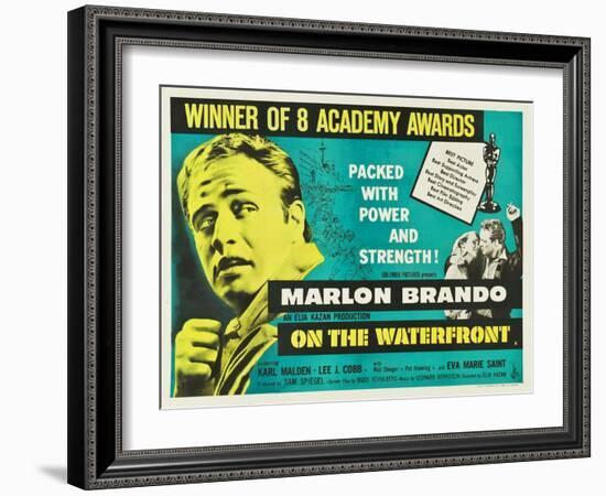 On the Waterfront, UK Movie Poster, 1954-null-Framed Art Print