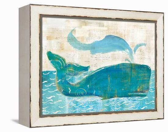 On the Waves I Whale Spray-Sue Schlabach-Framed Stretched Canvas